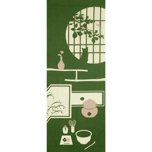 季節の彩るタペストリーに　飾り手拭い　茶室　利休