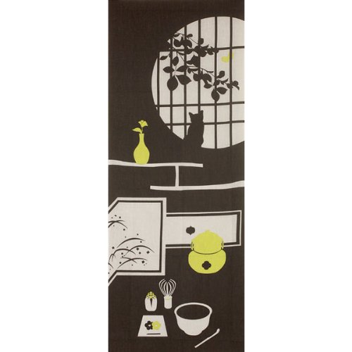 季節の彩るタペストリーに　飾り手拭い　茶室　グレー