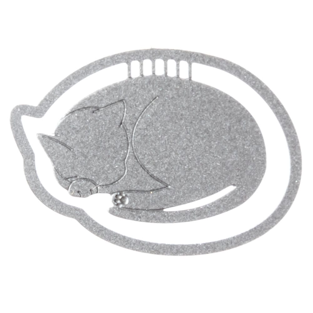 プチクリ　丸まり猫　シルバー(PC007)　10個入り　ステンレス製ねこのゼムクリップ　ファンシー文具　メモやブックマークに使える可愛いステーショナリー