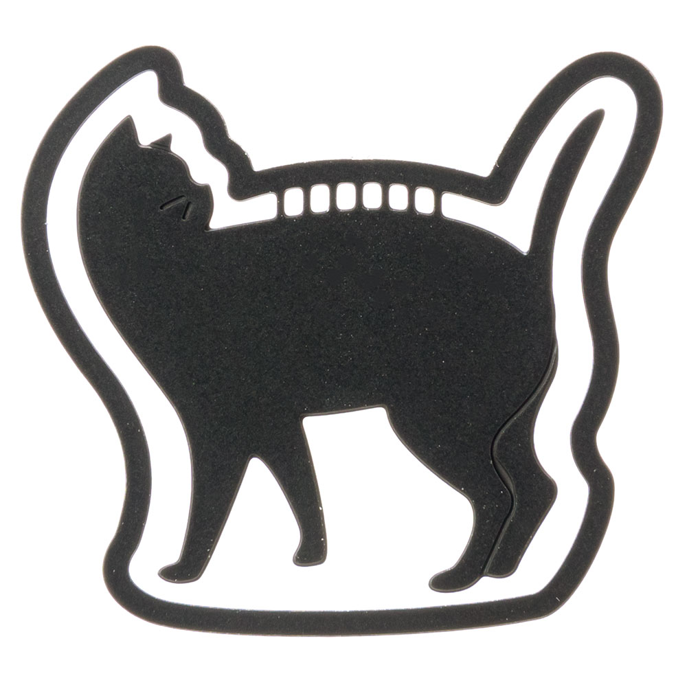 プチクリ　振り返り猫　黒(PC010)　10個入り　ステンレス製ねこのゼムクリップ　ファンシー文具　メモやブックマークに使える可愛いステーショナリー