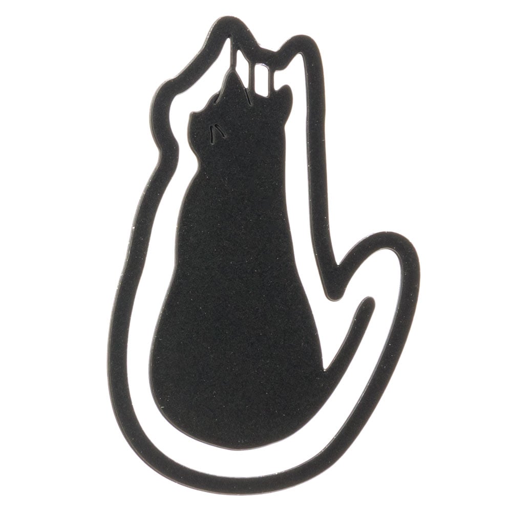 プチクリ　後ろ向き猫　黒(PC014)　10個入り　ステンレス製ねこのゼムクリップ　ファンシー文具　メモやブックマークに使える可愛いステーショナリー