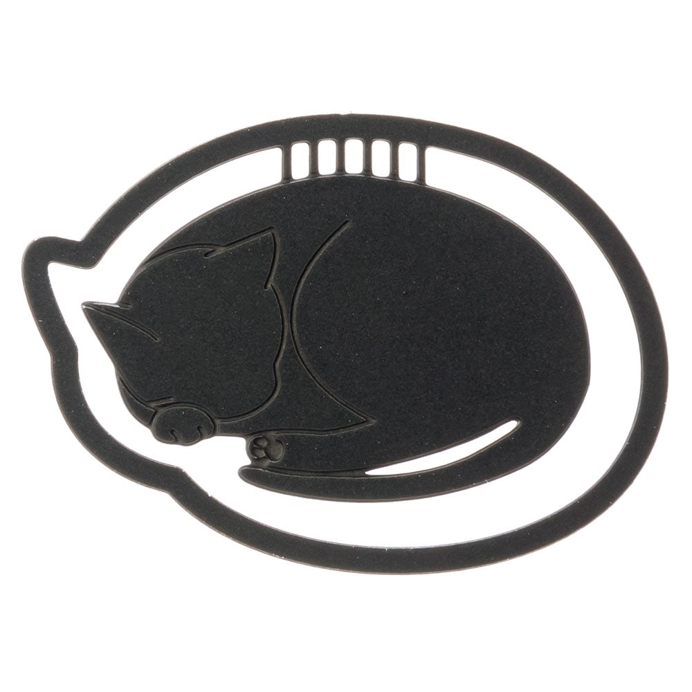 プチクリ　丸まり猫　黒(PC016)　10個入り　ステンレス製ねこのゼムクリップ　ファンシー文具　メモやブックマークに使える可愛いステーショナリー