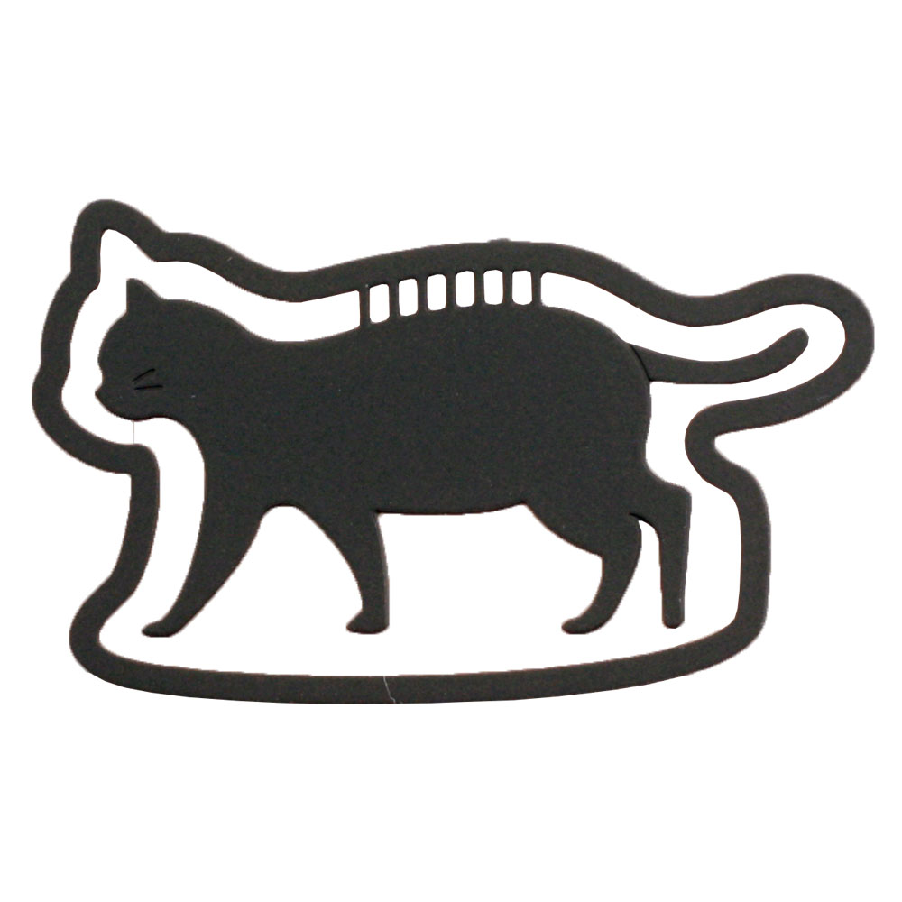 プチクリ　散歩猫　黒(PC017)　10個入り　ステンレス製ねこのゼムクリップ　ファンシー文具　メモやブックマークに使える可愛いステーショナリー