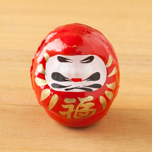 七転八起、祈願達成の縁起物　福だるま豆（張子）赤