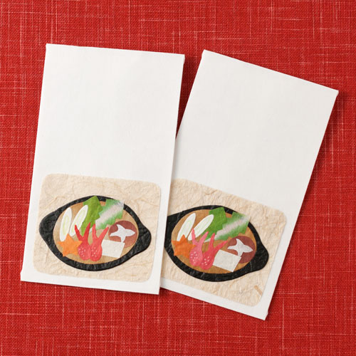 大直　切り絵ぽち袋　かに鍋　２枚入