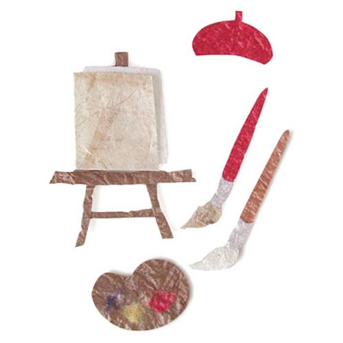 めでたや　和紙パーツ　絵画セット　画用紙４枚・キャンバス１枚・他各２枚入