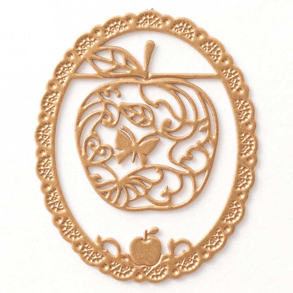 プチクリ　りんご《恋が実を結ぶ》　ゴールド(PC043)　ラッキーモチーフシリーズ　10個入り　ステンレス製ゼムクリップ　ファンシー文具　メモやブックマークに使える可愛いステーショナリー