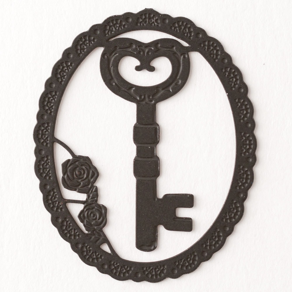 プチクリ　鍵《愛・富・健康の象徴》　黒(PC046)　ラッキーモチーフシリーズ　10個入り　ステンレス製ゼムクリップ　ファンシー文具　メモやブックマークに使える可愛いステーショナリー