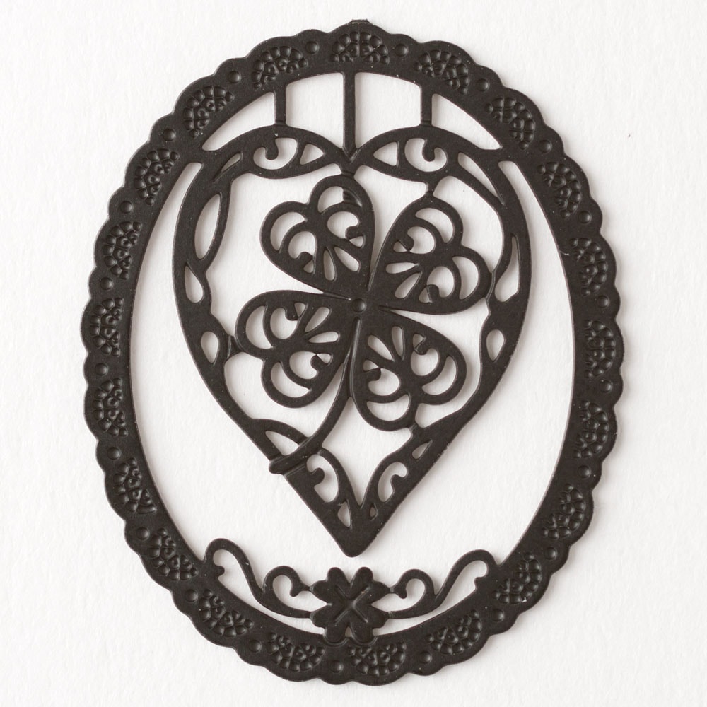 プチクリ　クローバー《希望・幸福・愛情・健康》　黒(PC051)　ラッキーモチーフシリーズ　10個入り