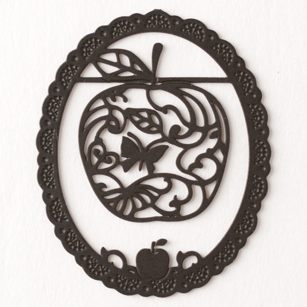 プチクリ　りんご《恋が実を結ぶ》　黒(PC052)　ラッキーモチーフシリーズ　10個入り　ステンレス製ゼムクリップ　ファンシー文具　メモやブックマークに使える可愛いステーショナリー