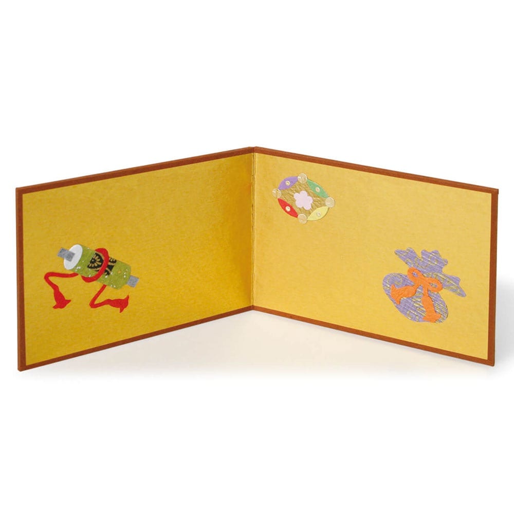 めでたや屏風　宝尽くし　置物・お飾り用品　ディスプレイ用　めでたや　Gold folding screen for figurine