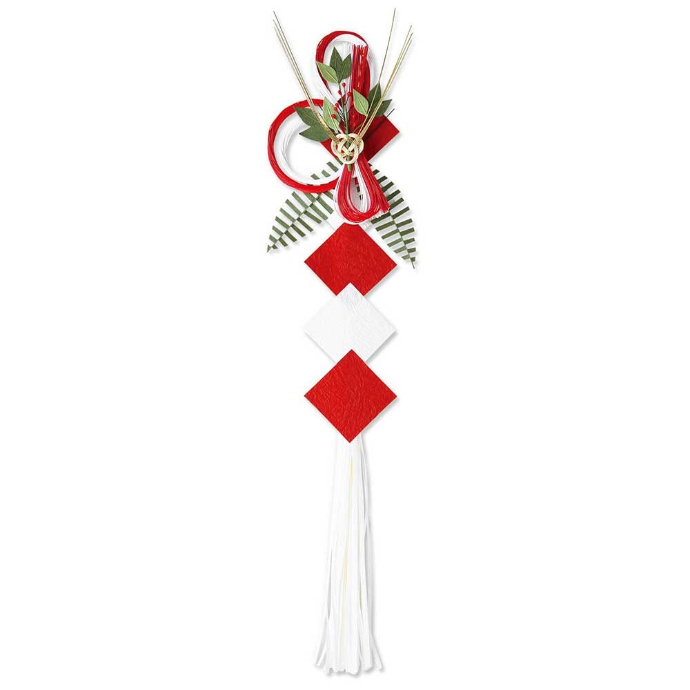 めでたや 紅白 紙垂飾り 正月飾り 和紙飾り 水引 玄関飾り 日本製