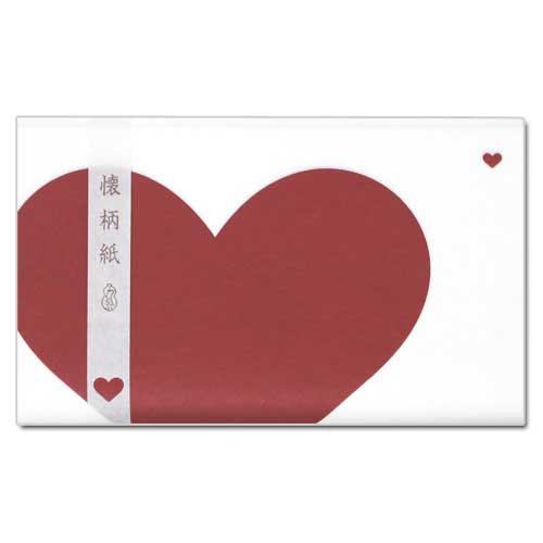 【懐紙】和詩倶楽部　懐柄紙　はーと　30枚入り (KG-018)　大豆インキ使用　濃いめの絵柄で両面違った雰囲気で使える懐紙