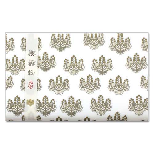 【懐紙】和詩倶楽部　懐柄紙　桐紋　30枚入り (KG-025)　大豆インキ使用　濃いめの絵柄で両面違った雰囲気で使える懐紙