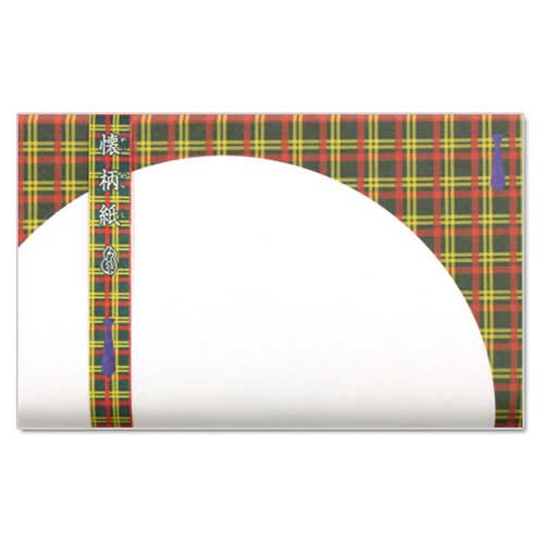 【懐紙】和詩倶楽部　懐柄紙　タータン　30枚入り (KG-030)　大豆インキ使用　濃いめの絵柄で両面違った雰囲気で使える懐紙　※在庫限り