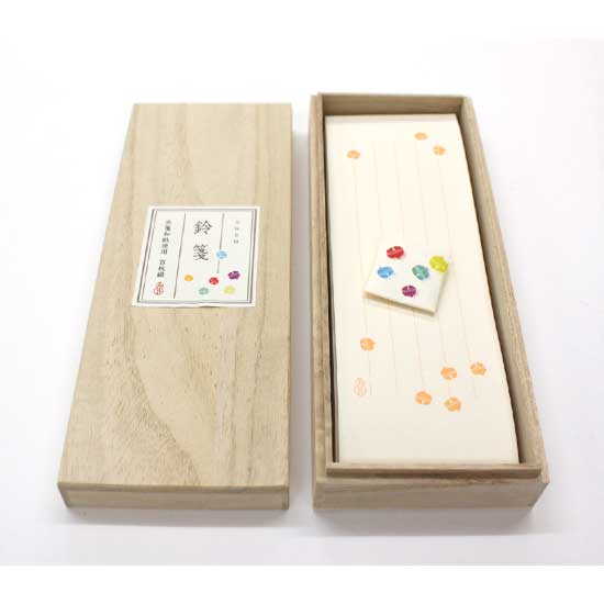 和詩倶楽部 桐箱入り一筆箋 鈴箋 100枚入 (KI-003) 気軽なひとことを添えるミニ便箋 白檀の文香入り