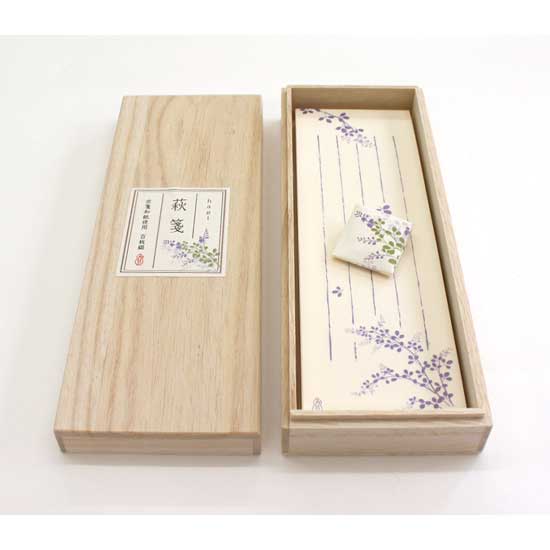 和詩倶楽部 桐箱入り一筆箋 萩箋 100枚入 (KI-014) 気軽なひとことを添えるミニ便箋 白檀の文香入り