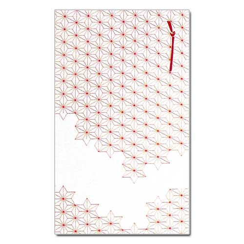 和詩倶楽部　オリジナルぽち袋　麻の葉　赤　３枚入 (PB-038)　お年玉袋　心づけ　※在庫限り