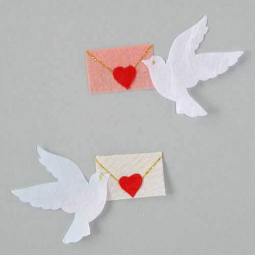 めでたや　和紙パーツ　ラブレター　ピンク2枚・白2枚入