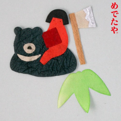 めでたや　和紙パーツ　端午の節句　金太郎と笹　3種各3枚入