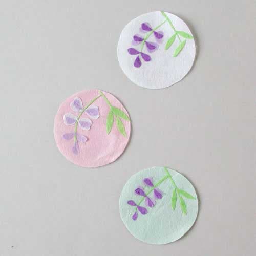 めでたや 和紙パーツ 藤 3色各1枚入