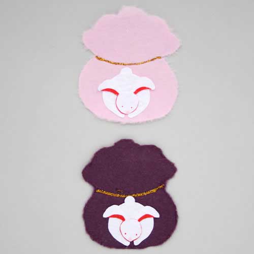 和紙パーツ　宝うさぎ　２色各２枚入　めでたや　秋のペーパークラフトパーツ