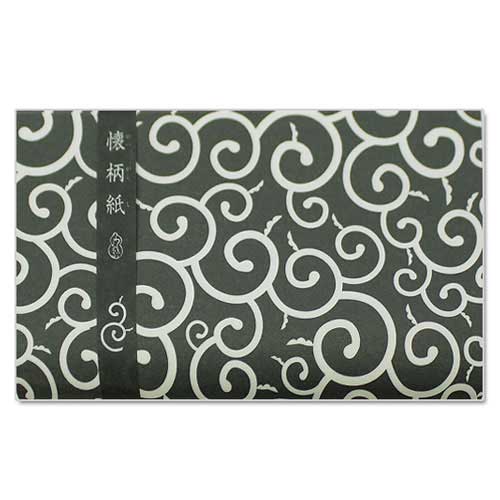【懐紙】和詩倶楽部　懐柄紙　泥棒唐草　30枚入り (KG-040)　大豆インキ使用　濃いめの絵柄で両面違った雰囲気で使える懐紙　※在庫限り