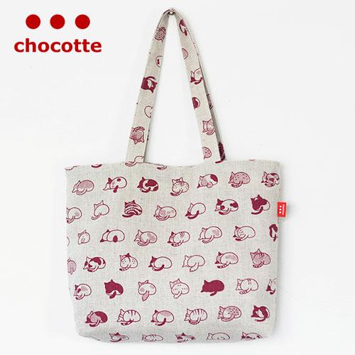 トートバッグ　ねこのおしりのリネントート　chocotte