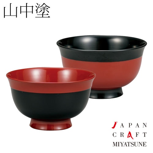 木製4.2千鳥椀睦揃 がんこ塗 水目桜 伝統工芸士・二代目宮常 作 (9A-226)