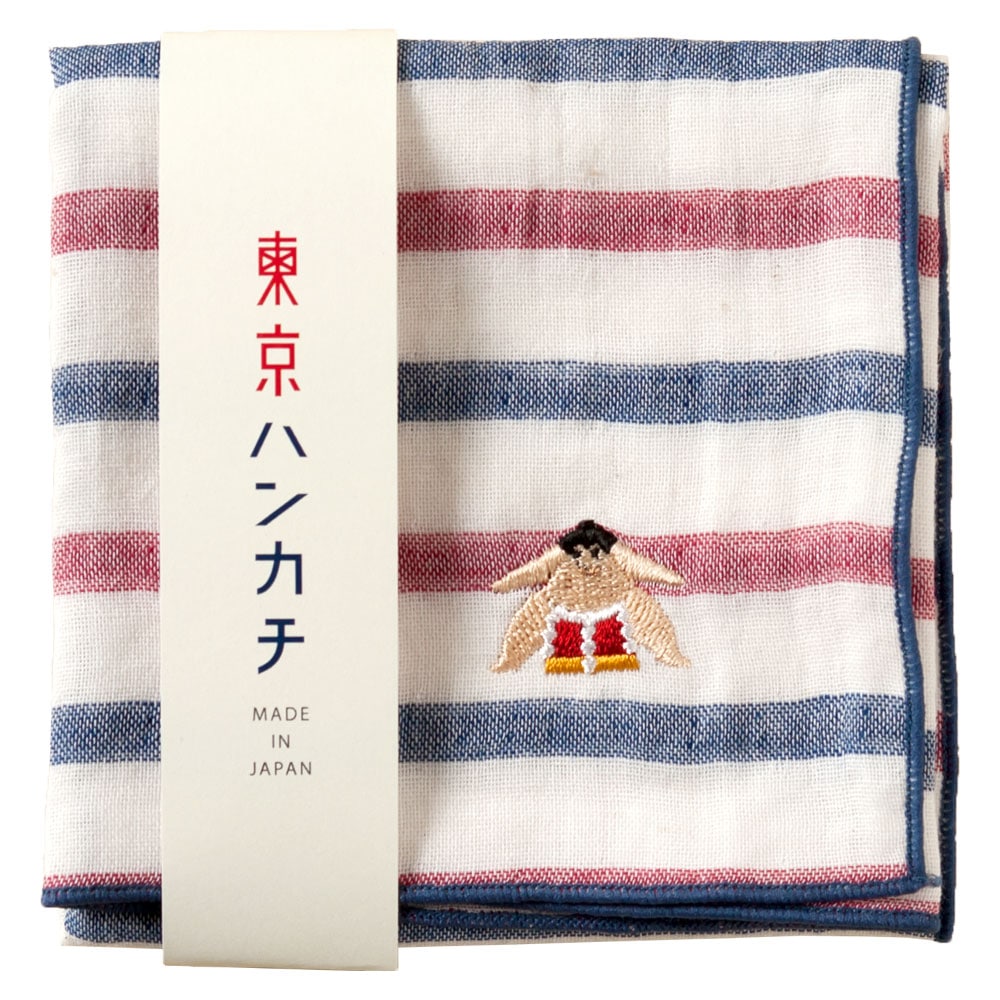 東京ハンカチ 相撲 刺繍入りガーゼハンカチ スーベニール Japanese