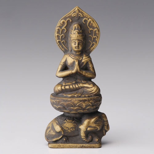 仏像・八体仏　高岡鋳物　普賢菩薩 7cm (BZ-014) 辰・巳年生まれのお守本尊　インテリア鋳造仏　Casting Buddha statue Takaoka imono Fugen bosatsu