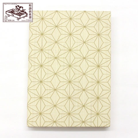 【御朱印帳】麻の葉亜麻色 (GO-014)　和詩倶楽部　Goshuin book / Washi club