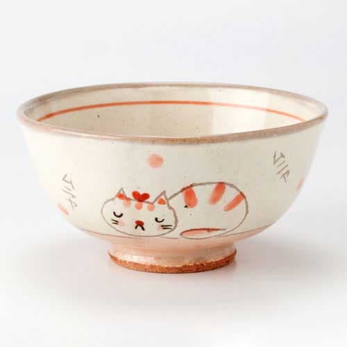 ムニャ猫　飯碗　ご飯茶碗 (K3341)　Rice bowl  Munya neko
