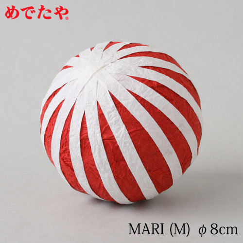 正月飾り　めでたや　MARI　赤(M)　直径約8cm　鞠の置き飾り