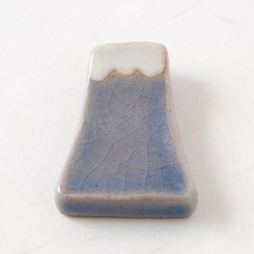 瀬戸焼箸置き　手作り青富士箸置 (K3459)　Seto-yaki Chopstick rest of Fuji