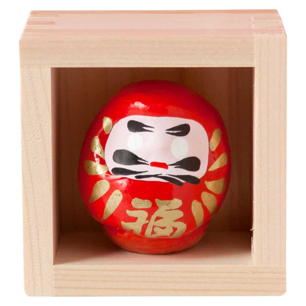 枡だるま　ますます縁起の良い置き飾り　五勺枡　Squares and Daruma figurines  Good luck charms of Japan