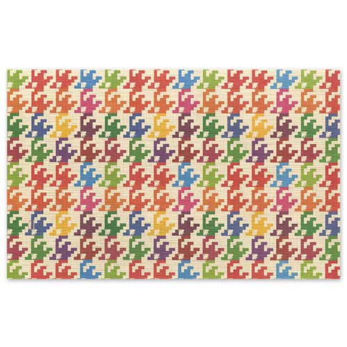 フリーサイズ判　彩り千鳥千鳥格子 (BD-011)　吉兆書包み　室町紗紙ブックカバー　和詩倶楽部　※在庫限り