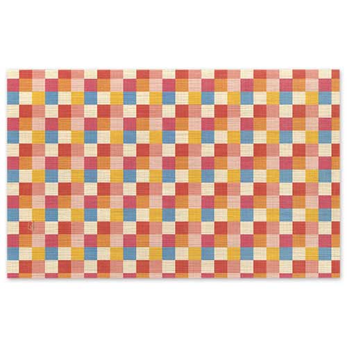 フリーサイズ判　彩り市松　桃黄文 (BD-014)　吉兆書包み　室町紗紙ブックカバー　和詩倶楽部　※在庫限り