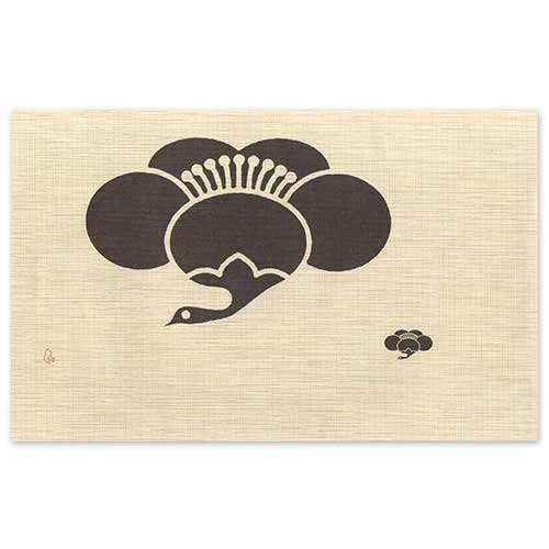 フリーサイズ判　鶴梅 (BD-016)　吉兆書包み　室町紗紙ブックカバー　和詩倶楽部