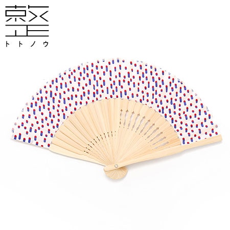 扇子　アシンメトリ　プチ　ドットホワイト　整 -トトノウ-　扇骨まで視線を感じる美しい扇子　Sensu fan Asymmetry　※在庫限り