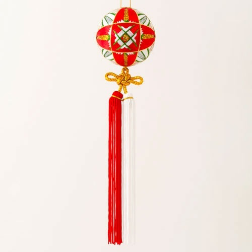 鞠の吊り飾り くす玉飾り05 新潟県の工芸品 Hanging ornament ball