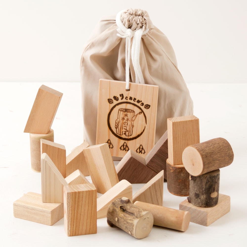 土佐龍　森のこっぱ　天然木のつみ木　20ピース入り　高知県の工芸品　Bath additive of cypress  Kochi craft