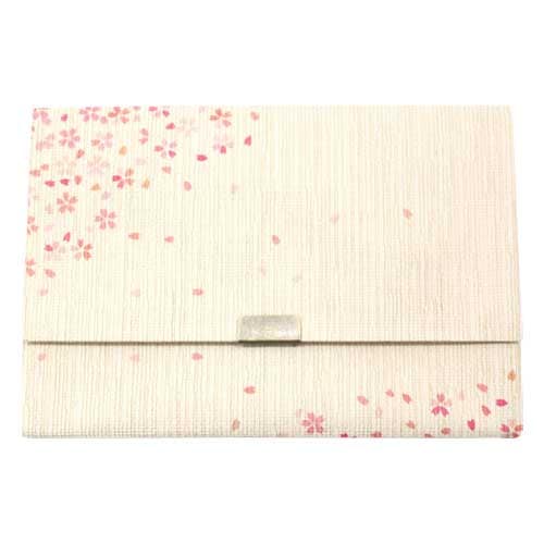 和詩倶楽部 懐紙入れ〈桜吹雪〉室町紗紙|箱入り、茶席にも通帳ケースにも