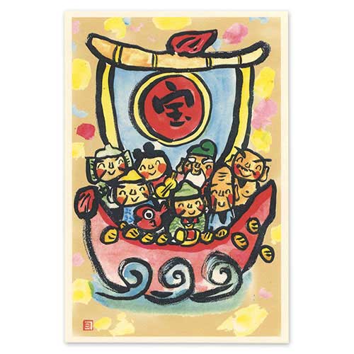 絵葉書　七福神 (EK-6046)　Good luck greeting card