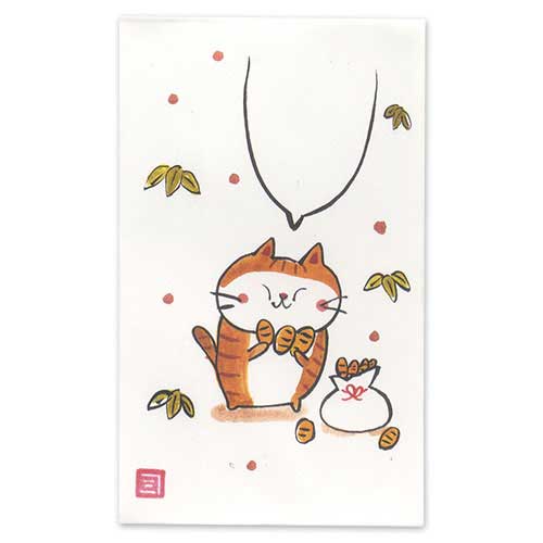 ぽち袋　小判招き猫 (K-3660)　5枚入　Petit envelope