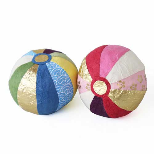 正月飾り　和紙手まり　2個組　めでたや　New Year decoration  Temari