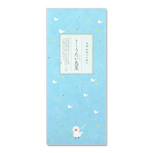 【一筆箋】一筆其の先箋　うたい鳥箋 (IA-011)　同柄20枚綴　和詩倶楽部　Mini letter paper  Washi-club