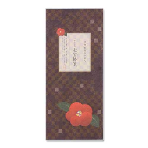 【一筆箋】一筆其の先箋　七宝椿箋 (IA-017)　同柄20枚綴　和詩倶楽部　Mini letter paper  Washi-club