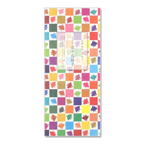 【一筆箋】一筆其の先箋　京千鳥格子箋 (IA-020)　同柄20枚綴　和詩倶楽部　Mini letter paper  Washi-club　※在庫限り