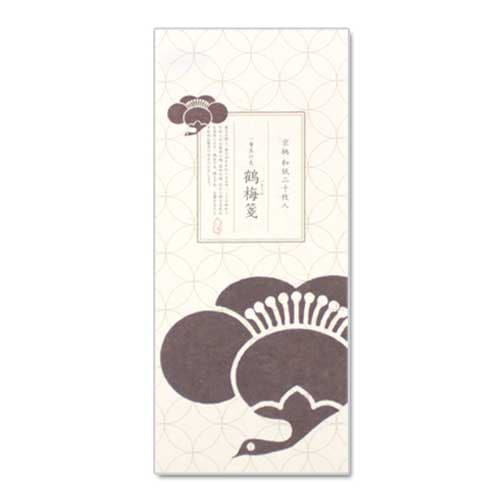 【一筆箋】一筆其の先箋　鶴梅箋 (IA-028)　同柄20枚綴　和詩倶楽部　Mini letter paper  Washi-club